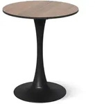 Vicco Esstisch, Walnuss, Schwarz, Holzwerkstoff, Rund, 60x73x60 cm, Esszimmer,
