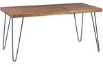 Kadima Design Esstisch, Braun, Metall, Echtholz, Rechteckig,Rechteckig, Haarnadel,