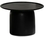 Kadima Design Couchtisch, Schwarz, Holz, Echtholz,Mangoholz, Rund,Rund, S&auml;ule,