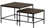 Vicco Couchtisch-Set, Wildeiche, Schwarz, Holzwerkstoff, Rechteckig, 60x45x60...