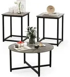 Costway Beistelltisch, Grau, Holzwerkstoff, 80x42x80 cm, Wohnzimmer,