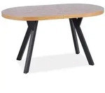 Feldmann-Wohnen Esstisch, Eiche, Metall, Oval, 140x76x80 cm, Esszimmer, Tische,