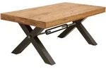 riess-ambiente Couchtisch, Braun, Braun, Holz, Holz, Metall, Rechteckig,...