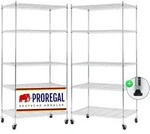 Proregal Gitterregal, Silber, Metall, 5 F&auml;cher, Rechteckig, 90x180x60 cm,...