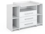Vicco Wickelkommode, Wei&szlig;, Holzwerkstoff, 8 F&auml;cher, 3 Schubladen, Rechteckig,