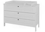 VitaliSpa Wickelkommode, Wei&szlig;, Holzwerkstoff, 3 Schubladen, Rechteckig, 133x98.4x70