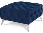 S-Style Hocker, Blau, Metall, Echtholz,Birke, Buche, 1-Sitzer, F&uuml;llung: