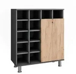 Vicco W&auml;scheschrank, Anthrazit, Honigeiche, Holzwerkstoff, 13 F&auml;cher, 1...