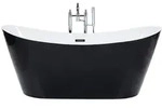 Beliani Badewanne, Schwarz, Kunststoff, Oval, 75x72x150 cm, Badezimmer, Baden &