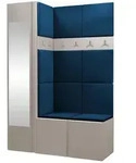 Mirjan24 Garderoben-Set, Kaschmir, Blau, Kunststoff, 124x186x46 cm, Garderobe,