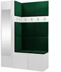 Mirjan24 Garderoben-Set, Wei&szlig;, Gr&uuml;n, Kunststoff, 124x186x46 cm, Garderobe,