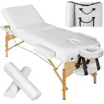 tectake Massageliege-Set, Wei&szlig;, Textil, 108x90x218 cm, Freizeit, Wellness,