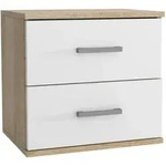 Masseno Nachttisch, Sonoma Eiche, Wei&szlig;, Holzwerkstoff, 2 Schubladen, 48x50x35...