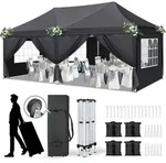 Faltpavillon, Anthrazit, Textil, 300x268x600 cm, Sonnenschutz & Sichtschutz,