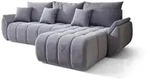 Fun M&ouml;bel Ecksofa, Hellblau, Textil, Ottomane rechts, 280x185 cm, Wohnzimmer,...