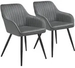 tectake Esszimmerstuhl, Grau, Schwarz, Metall, Pappel, 58x82x62 cm, Esszimmer,