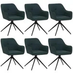 MCW Esszimmerstuhl, Schwarz, Petrol, Textil, 53x80x59 cm, Esszimmer, St&uuml;hle,