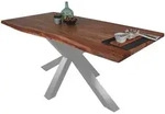 SAM Esstisch, Braun, Holz, Echtholz,Akazie, Quadratisch, 280x77x100 cm, Esszimmer,