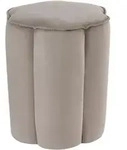 Beliani Pouf, Taupe, Textil, Rund, 39x45x39 cm, Wohnzimmer, Hocker, Poufs