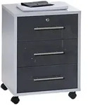 Mid.you Rollcontainer Office Edition, Grau, Anthrazit Hochglanz, Holzwerkstoff,...