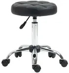 Homcom Rollhocker, Schwarz, Leder, 35.5x67x35.5 cm, Arbeitszimmer, B&uuml;rost&uuml;hle,