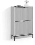 Livinity&reg; Schuhkipper, Grau, Holzwerkstoff, 2 Schubladen, Rechteckig, 60x92x24...