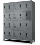 Muralo Mehrzweckschrank, Anthrazit, Metall, 136x172x45 cm, Garderobe,