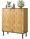 Okwish Schuhschrank, Natur, Holzwerkstoff, 80x91x35 cm, Garderobe,...