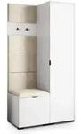 Masseno Garderobenschrank, Wei&szlig;, Beige, Holzwerkstoff, 3 F&auml;cher, 95x181x51 cm,