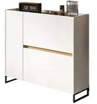 Inn.Furn Schuhkipper, Wei&szlig;, Eiche Artisan, Metall, Nachbildung,Eiche, Uni, Holz