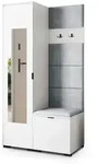 Masseno Garderobenschrank, Wei&szlig;, Hellgrau, Holzwerkstoff, 3 F&auml;cher, 95x181x51...