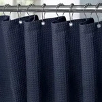 Duschvorhang, Dunkelblau, Textil, 275x182 cm, Badtextilien, Duschvorh&auml;nge