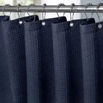 Duschvorhang, Dunkelblau, Textil, 152x214 cm, Badtextilien, Duschvorh&auml;nge