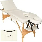tectake Massageliege, Beige, Holz, 60x62x185 cm, Freizeit, Wellness, K&ouml;rperpflege,