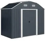 Outsunny Ger&auml;tehaus, Dunkelgrau, Metall, 132x198.5x238 cm, Aufbewahrung &