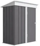 Outsunny Ger&auml;tehaus, Grau, Metall, 2 F&auml;cher, 95x181x161 cm, Aufbewahrung &