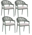 Beliani Stuhl, Taupe, Metall, 56x80x54 cm, Gartenm&ouml;bel, Gartenst&uuml;hle,...