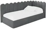 Altdecor Einzellbett, Graphit, Textil, 90x200 cm, Kinderzimmer & Jugendzimmer,