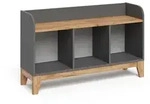 VitaliSpa Kindersitzbank, Grau, Eiche Artisan, Holzwerkstoff, Rechteckig,
