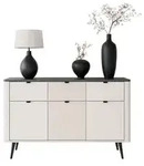 Lookway Kommode, Beige, Grau, Holzwerkstoff, 130x82x40 cm, Wohnzimmer, Kommoden...