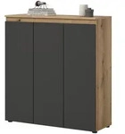 Inn.Furn Kommode, Grau, Eiche, Kunststoff, Nachbildung, 8 F&auml;cher, 105x111x37...