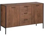 Beliani Sideboard, Dunkelbraun, Schwarz, Holzwerkstoff, 123x78x39 cm,...