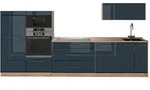 Vicco K&uuml;chenzeile, Dunkelblau, Eiche, Holzwerkstoff, Rechteckig, 340x153.6x60...