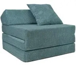 Fortisline Klappmatratze, T&uuml;rkis, Textil, Gestreift, 1-Sitzer, Quadratisch,...