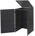 Proregal M&uuml;lltonnenbox, Schwarz, Kunststoff, 65x110x66 cm, Aufbewahrung &