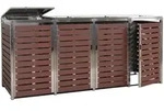 Proregal M&uuml;lltonnenbox, Braun, Metall, 264x120x85 cm, Aufbewahrung &...