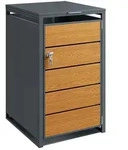 SoBuy M&uuml;lltonnenbox, Ahorn, Metall, 69x116x80 cm, Aufbewahrung & Schutzh&uuml;llen,