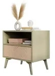 Lookway Nachttisch, Eukalyptusholz, Holzwerkstoff, 54x54x38 cm, Schlafzimmer,