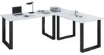 Mid.you Eckschreibtisch, Schwarz, Wei&szlig;, Holzwerkstoff, rechteckig, U-Form,