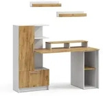 Vicco Schreibtisch, Wei&szlig;, Eiche, Holzwerkstoff, Rechteckig, 150x120x59 cm,